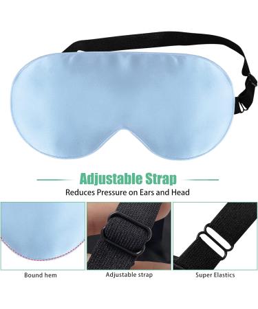 4 Pack Silk Sleep Masks in Pastel Blue and Black - Ultimate Sleep Comfort Set - Buy Online on GoSupps.com