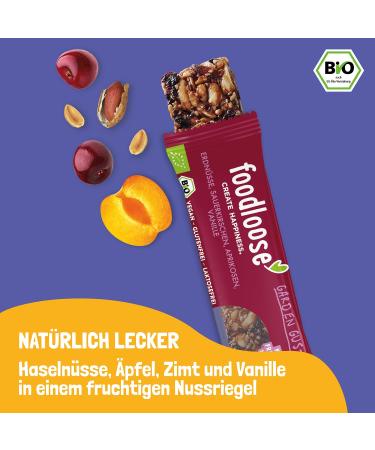 Foodlose Organic Nuts Garden Gusto - Vegan Gluten-Free No Refined Sugar Bars | 24-Pack (35g Each) | Peanuts Sour Cherry Apricot & Vanilla - Buy Online on GoSupps.com