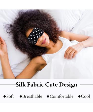 Silk Dot Sleep Mask Set - 4 Pieces Adjustable Eye Masks for Women Men - Soft Satin Blindfolds in Black White Pink Watermelon Red - Buy Online on GoSupps.com