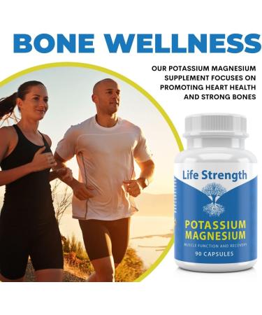 Life Strength Magnesium Potassium Complex Supplement - 90 Capsules - Supports Vascular Health & Leg Cramp Relief - Buy Online on GoSupps.com