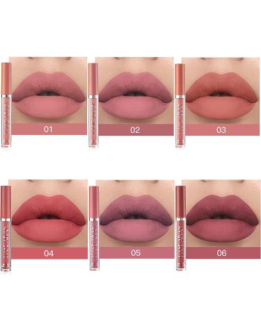6Pcs Matte Lipstick Set - Long Lasting, Waterproof Velvety Liquid Lip Gloss - Non-Stick Matte Finish - Makeup Set - Buy Online on GoSupps.com