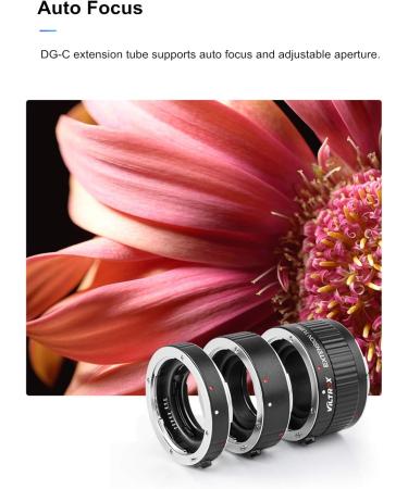VILTROX DG-C Auto Focus AF Macro Lens Extension Tube Ring for Canon EF EF-S DSLR Camera - Buy Online on GoSupps.com