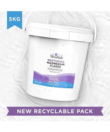 Westlab Restoring Magnesium Flakes 5kg Resealable Tub - 100% Natural Pure Mineral Salts - Magnesium Chloride Foot & Body Soak - Buy Online on GoSupps.com