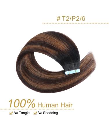 Yilite Tape Extensions Real Hair - 50cm T2/P2/6 | 20 Pieces | Invisible Silky Straight Skin Weft - Buy Online on GoSupps.com
