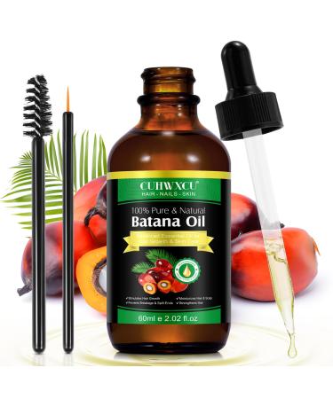 Batana Oil for Hair Growth 2.02 Fl Oz - 100% Pure Natural Organic Batana Oil Promotes Hair Thickness Damaged Hair Repair Strengthen and Nourish 60ml Cold Pressed Process.