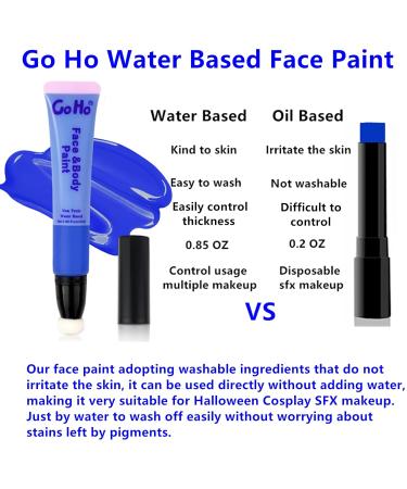 Go Ho Red White and Blue Face Body Paint Stick | Water-Based Washable Clown Makeup for Halloween & 4th of July | Easy Application with Cushion Applicator | International Shipping Available - Buy Online on GoSupps.com