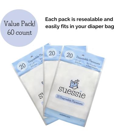 Suessie Disposable Placemats for Baby - Happy Owls (60 Count) | Perfect for On-the-Go Dining - Buy Online on GoSupps.com