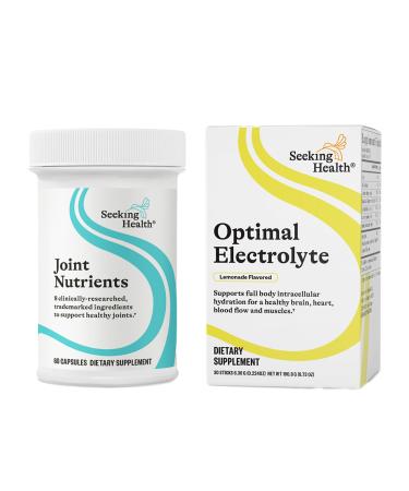 Joint Nutrients & Optimal Electrolyte Sticks Lemonade Collagen Blend Joint Support and Lemonade Electrolyte Stick Packs for Hydration (60/30 Servings)