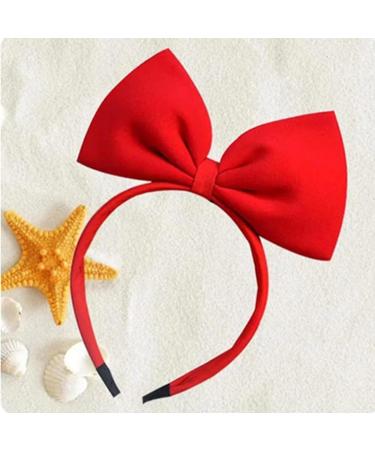 Bow Hairband Cute Girl Red Big Bow Hairband Handmade Fabric bow Hairband Used For Valentine's Day Birthday Party Hair accessories Ladies Role-Playing Headband - Buy Online on GoSupps.com