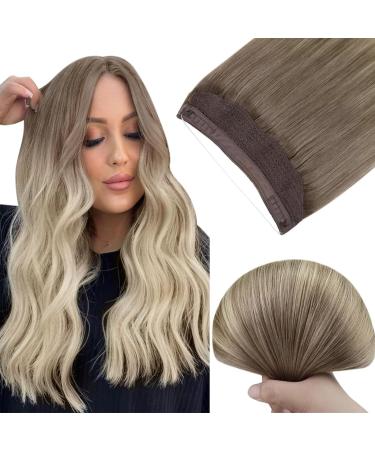 Easyouth Ombre Wire Hair Extensions 12 Inch 70g Invisible Wire Extensions Brown to Platinum Blonde Balayage Wire Human Hair Extensions Short 12 Inch 1-Wire #8/60 - Buy Online on GoSupps.com