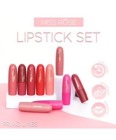 Miss Rose Matte Lipstick Set - 12 Long Lasting Waterproof Highly Pigmented Shades for Women | Perfect for All Occasions & Makeup Lovers - Buy Online on GoSupps.com