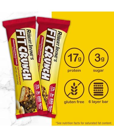 FITCRUNCH Protein Bars Snack Size Value Pack Gluten Free Made with Whey Proteins (20 Snack Size Bars Peanut Butter Crunch) - Buy Online on GoSupps.com