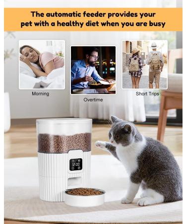 3.5L Automatic Cat Feeder with Dual Power Supply | Pet Dry Food Dispenser | Dog Feeder with Desiccant & Stainless Steel Bowl A1 - Buy Online on GoSupps.com