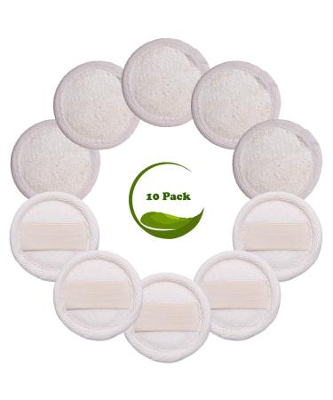Sportout 10 Packs Exfoliating Loofah Face Brush Cleanser and Massager, 100% Natural Loofah Sponge Manual Facial Cleansing Scrubber Handheld Pad, for Men and Women