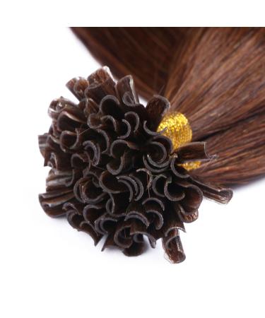 Keratin Bonding #4 Chocolate Brown Hair Extensions - 60cm 50 Strands 1g - 100% Remy Real Hair U-Tip Extensions by Novon Hair Extensions - Buy Online on GoSupps.com
