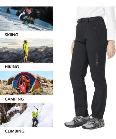Monster Valley Women's Fleece Lined Waterproof Hiking Pants - Black Medium - Buy Online on GoSupps.com