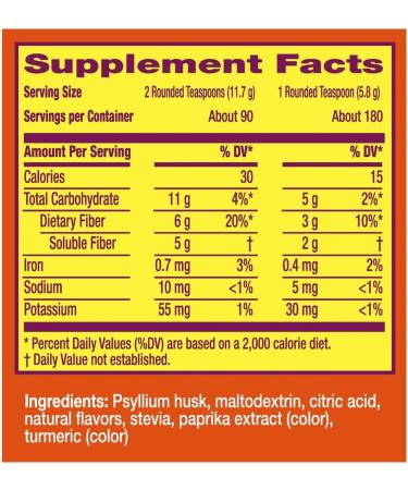 Metamucil Premium Blend Fiber Supplement - 180 Teaspoons Orange Flavored Powder, Sugar-Free, Plant-Based Psyllium Husk - 4-in-1 Digestive Health Support - Buy Online on GoSupps.com