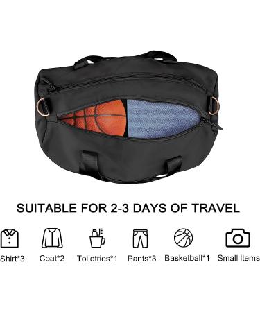 TINNIVI Sports Gym Bag - Waterproof Duffel for Men & Women | Overnight Weekend Tote with Wet Pocket & Shoes Compartment - Black Medium - Buy Online on GoSupps.com