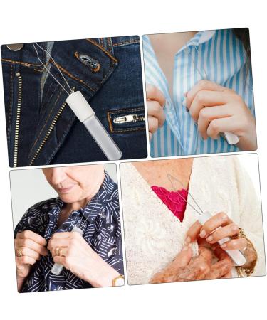 Button Hook Helper 2pcs Hook Zipper Pull Grip Zipper Hook Coat Acrylic White Jacket Elder - Buy Online on GoSupps.com