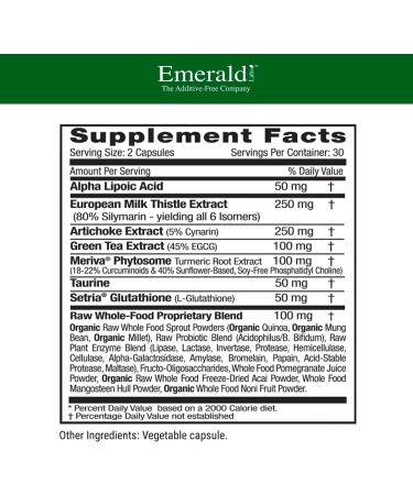 Emerald Labs Liver Health with Silymarin & Meriva Phytosome - 60 Capsules - Buy Online on GoSupps.com