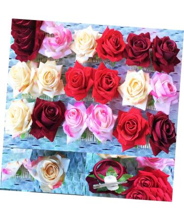 Beaupretty Hair Accessory for Women Barrettes for Women Hair Combs for Women Rose Hair Comb Rose Hair Clip Flower Hair Comb Fork Comb Hairpin Hair Accessories Red Headgear - Buy Online on GoSupps.com