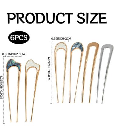 6pcs Vintage French Style Metal Hair Pins for Women - Perfect for Buns, Hairstyles, and Special Occasions - Buy Online on GoSupps.com
