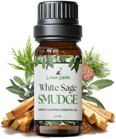 White Sage Smudge Essential Oil to Remove Negative Energy - Organic Diffuser Oil for Aromatherapy Energy Clearing Protection and DIY Smudge Spray - 10ml