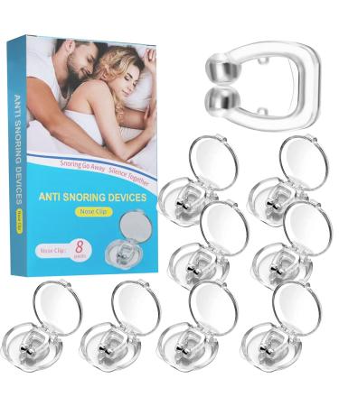 snoring Solution Anti snoring Device - Silicone Magnetic Anti snoring Nose Clip a Simple Solution for snorers Relieving snoring Stopping Male and Female snoring(8 Packs)