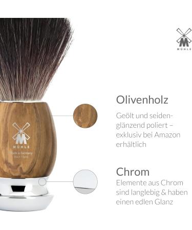 M HLE Vivo Shaving Set - Vegan Black Fibre Brush Safety Razor & Olive Wood Stand - Premium Grooming Accessories - Buy Online on GoSupps.com