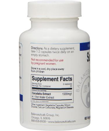 Balanceuticals Super Corydalis 500 mg - 60 Professional Strength Vegetarian Capsules - Buy Online on GoSupps.com