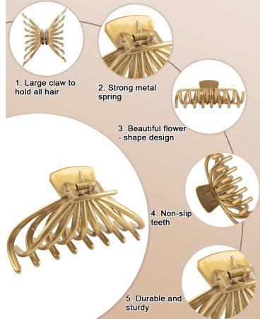 4 Pack Extra Large Hair Claw Clips for Women - Strong Hold Matte Banana Clips - Vintage Style - Perfect for Long Curly Hair - Multi-color - Buy Online on GoSupps.com