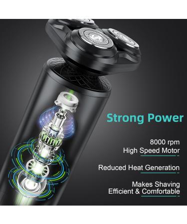 SweetLF Men's Electric Razor - Wet & Dry Cordless Rechargeable Rotary Shaver with Sideburns Trimmer IPX7 Waterproof LED Display Ultra-Lightweight for Travel Ergonomic Grip Blue - Buy Online on GoSupps.com