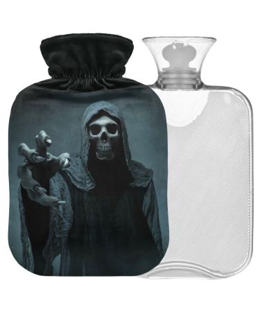 NAANLE SKULL SENSENSMANN hot water bottle with reference transparent hot water bottle Handfoot Warmer Heading bag for pain relief heat and cold therapy 1L