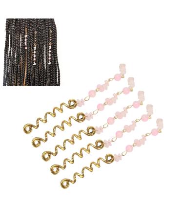 Exquisite Pink Hair Dreadlock Jewelry - 5 Large Alloy Braiding Rings for Parties | International Shipping - Buy Online on GoSupps.com