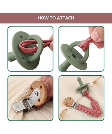 Shop LUVADEYO Hand-Woven Cotton Pacifier Chain | Modern Baby Accessories | White Khaki & Powder Colors for Stylish Parenting - Buy Online on GoSupps.com