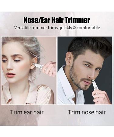KouRy Portable Ear and Nose Hair Trimmer - Professional USB Rechargeable Facial Hair Clipper for Men & Women - Painless Waterproof Double-Edge Stainless Steel Blade - Buy Online on GoSupps.com
