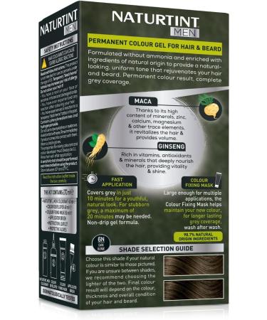 Naturtint Men Permanent Hair Colour Gel 6N Dark Blonde for Hair Beard and Moustache. Ammonia Free up to 100% Grey Coverage Natural Looking Long Lasting Results - Buy Online on GoSupps.com