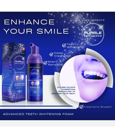 Purple Brilliance Colour Corrector 45ml | Premium Purple Toothpaste Foam Whitening Treatment | Advanced Whitening Toothpaste | Dazzling Mint Flavour for Teeth Whitening and Stain Removal | Purple Whitening Toothpaste for a Brighter Smile - Buy Online on GoSupps.com