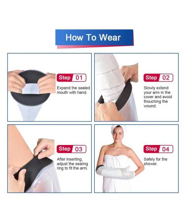 Pteanecay 2X Waterproof Cast Cover Arm Adult Forearm for Shower Bath Swimming Watertight Protection Fingers Wrists Wound - Buy Online on GoSupps.com