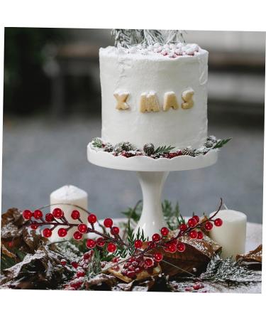 HOMSFOU 48 Pcs Artificial Red Berry Stem Xmas Winter Twig Red Berry Branch Red Berry Decor Red Berry Stems Artificial Branches Flower Arrangement Decorations Small Fruit Christmas Pvc - Buy Online on GoSupps.com