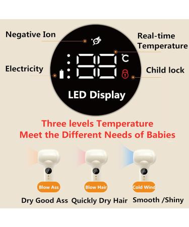 Cordless Hair Dryer with LED Display Mini Rechargeable Hair Dryer with LED Light Travel Portable Hair Dryers  - Buy Online on GoSupps.com