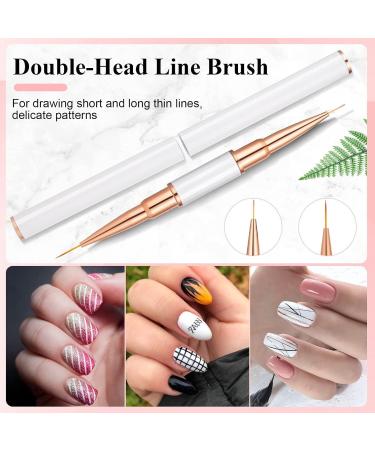 4-Piece Dual Head Acrylic Nail Brush Set - Gel & Ombre Nail Art Brushes for Perfect Nail Designs - Buy Online on GoSupps.com