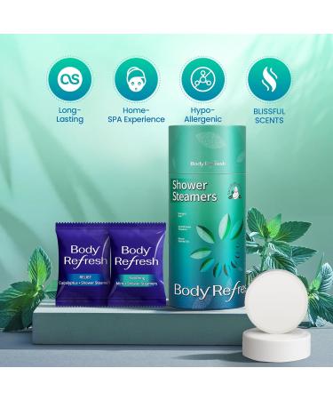 BodyRefresh shower steamers aromatherapy 8 Pack - Eucalyptus Shower Steamers & Mint Shower Bombs with Natural Essential Oils for Self Care Christmas Gifts for Women Stocking Stuffers for Adults Birthday Gifts for Women Men - Buy Online on GoSupps.com