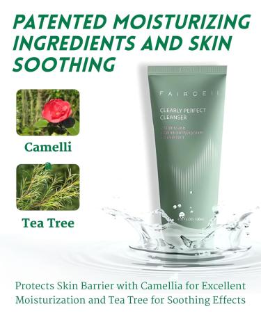 Faircell Clearly Perfect Cleanser 4.05 oz - Vegan Low-pH Foam Cleanser with Tea Tree & Camellia Extracts | Gentle Deep Cleansing | Korean Skin Care - International Shipping - Buy Online on GoSupps.com