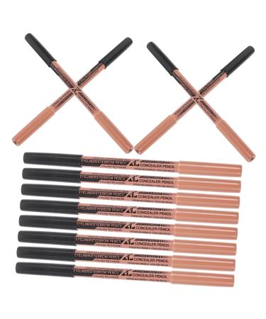DOITOOL 12pcs Dual Purpose Eyeliner Cosmetology Kit Eye Liner Kit Cosmetic Pencil Double Head Suite Miss