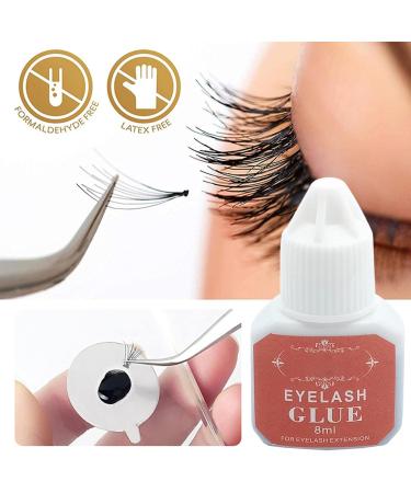 Eyelash Extension Glue 5ml Individual Lashes Glue in 3-5s Fast Drying Semi Permanent Eyelashes Glue with 20-30 Days Retention No Irritant Black Powerful Lash Extension Glue - Buy Online on GoSupps.com