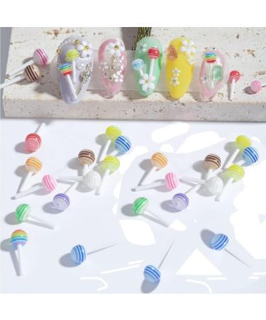 Lollipop Nail Art Decorations - 100PCS 3D Resin Candy Charms for DIY Nail & Slime Crafts - Buy Online on GoSupps.com