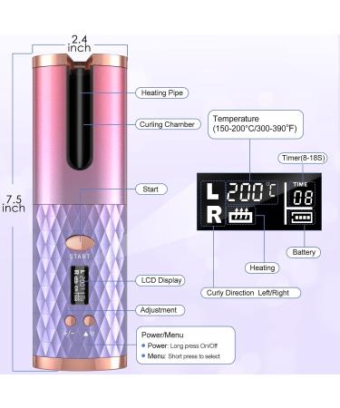 Shop Cordless Automatic Curling Iron - 6 Temps & Timers Rechargeable Scald-Free | International Shipping Available - Buy Online on GoSupps.com