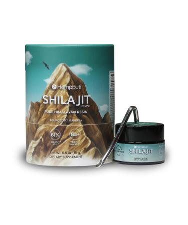 Hempbuti Original Shilajit Resin+ | Premium & Potent Himalayan Gold Standard | 150 Servings & 60 Days Sun Dried- Natural Source of 81%+ Fulvic Acid & 10%+ Humic Acid | Lab Tested 15g