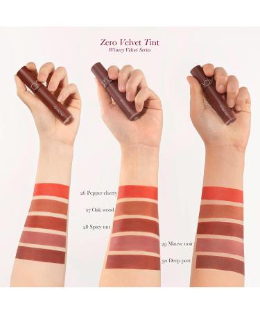 rom&nd Zero Velvet Tint Winery Edition - Long-lasting Smudge-Resistant Matte Lip Tint (PEPPER CHERRY) | K-Beauty Stain for Natural Daily Use - Buy Online on GoSupps.com